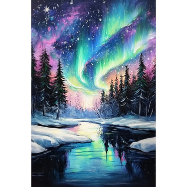 Aurora Night Sky Canvas